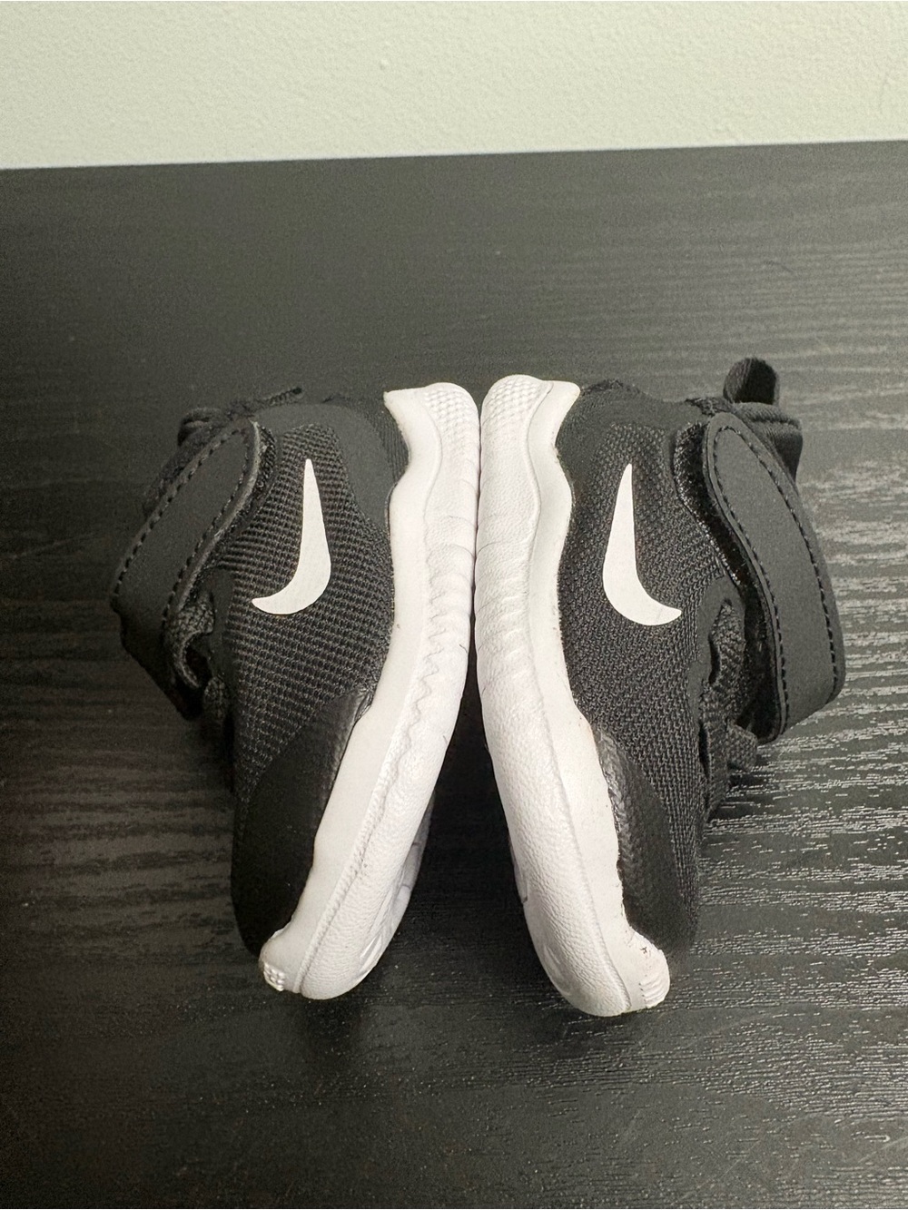 Nike Kids Black and White Velcro Sneakers